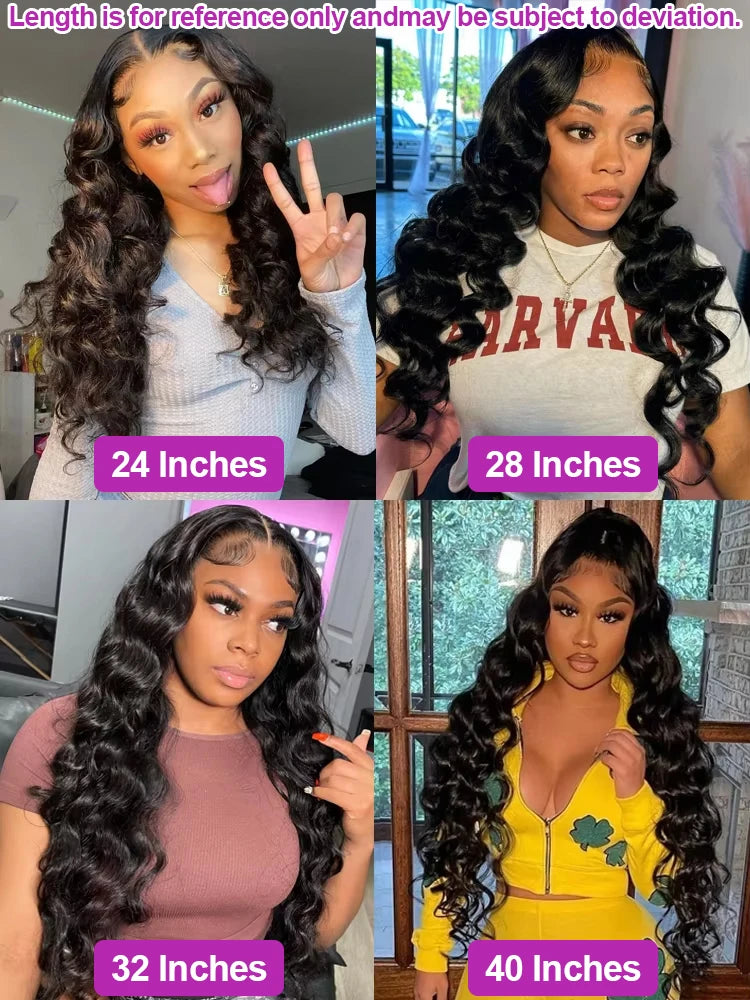 40Inch Loose Deep Wave 13x4 13x6 HD Lace Frontal Wig Brazilian Nature Water Wave 360 Full Lace Front Human Hair Wig 250 Density