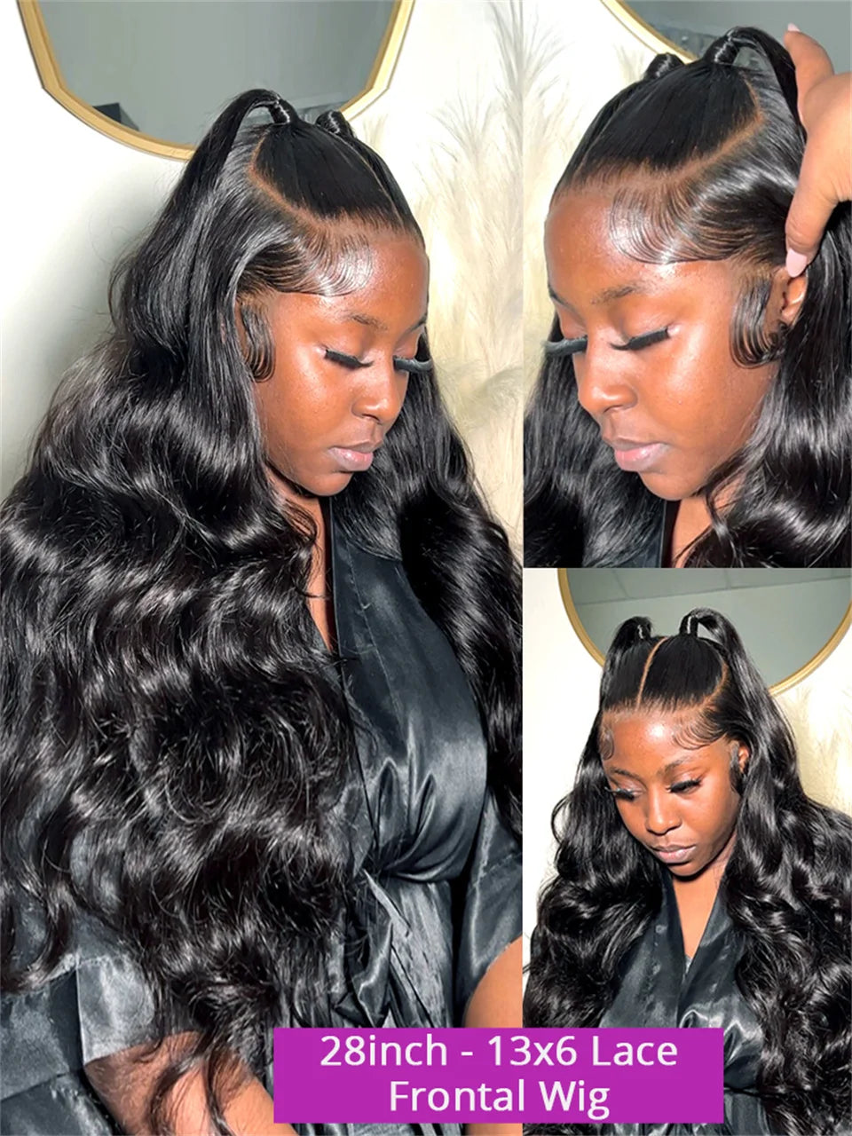 Body Wave 13x6 Hd Lace Frontal Wig 250 Density Human Hair Wig 40 46 50 Inch Loose Water Wave Lace Front Wig Preplucked For Women