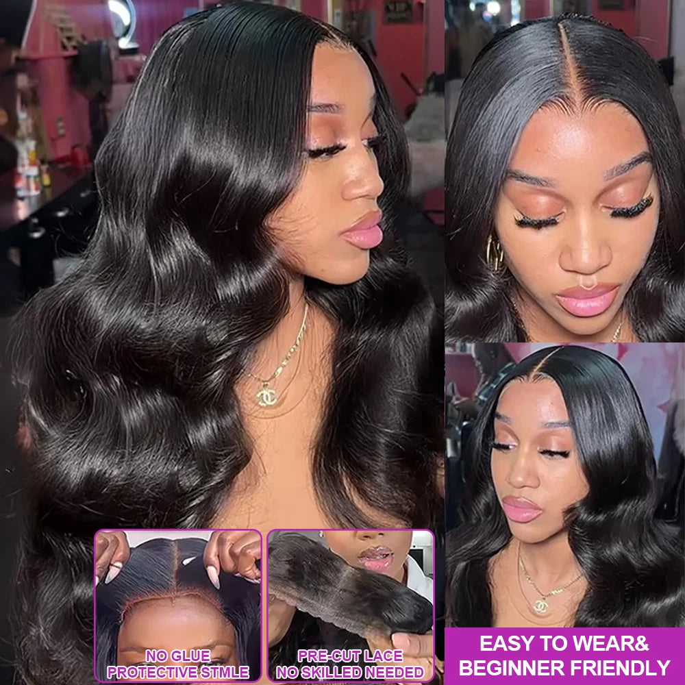 40 Inch Body Wave 13x6 360 Lace Front Human Hair Wigs Brazilian Water Wavy 300% Density Water Wavy HD Lace Frontal Wig For Women