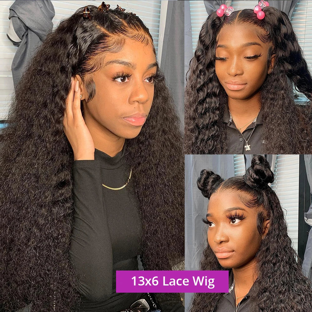 Deep Wave Hd Lace Front Human Hair Wig 250% Density
