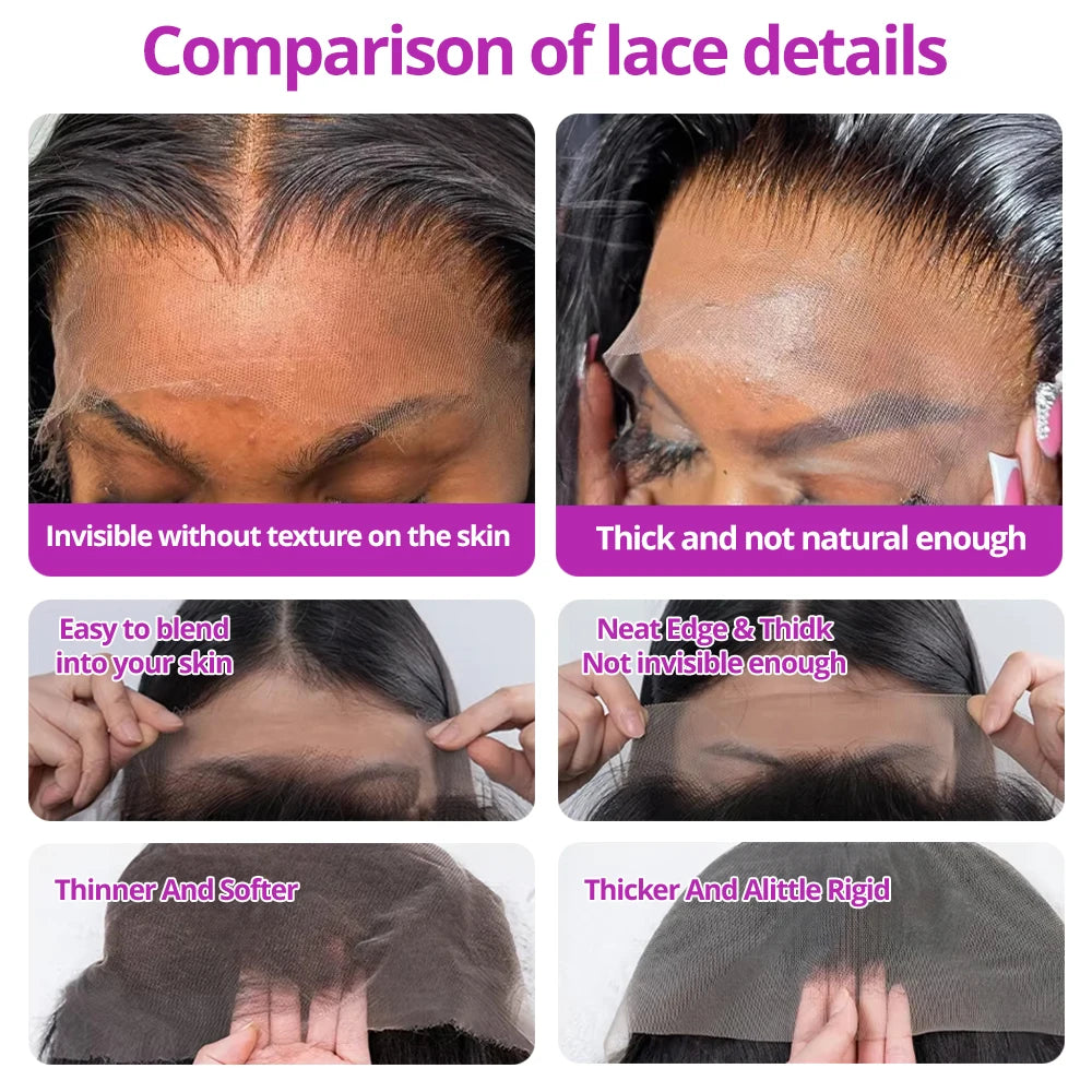 300 Density 13x6 HD Bone Straight Lace Front Wigs Human Hair Brazilian 40 46Inch 13x4 360 Lace Frontal Human Hair Wigs For Women