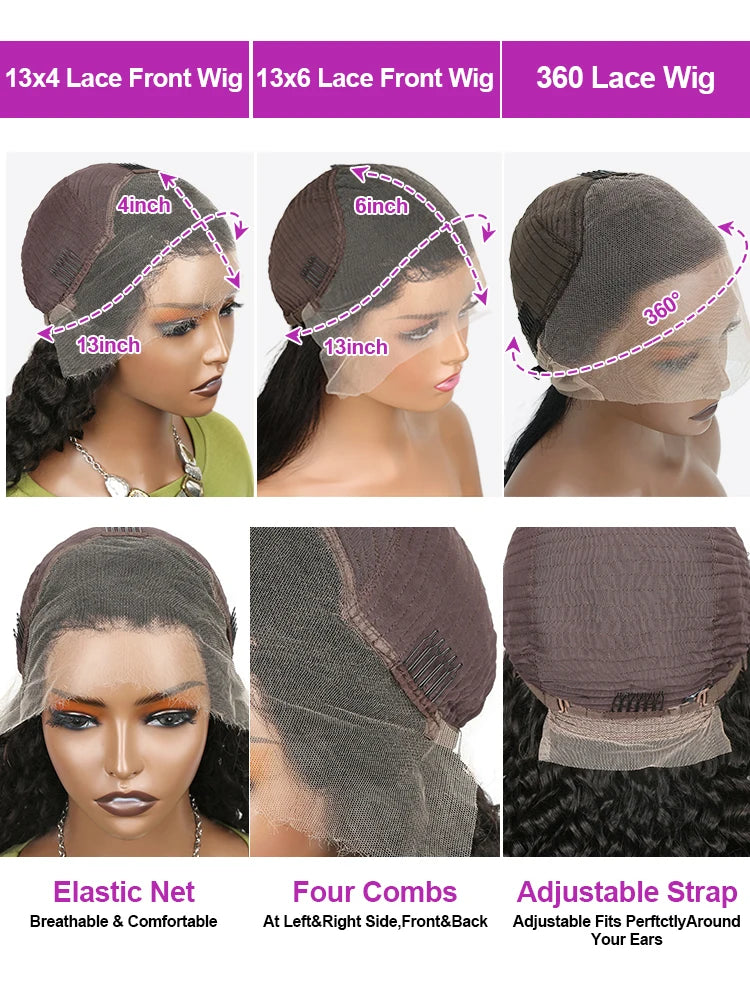 300 Density 13x6 HD Bone Straight Lace Front Wigs Human Hair Brazilian 40 46Inch 13x4 360 Lace Frontal Human Hair Wigs For Women