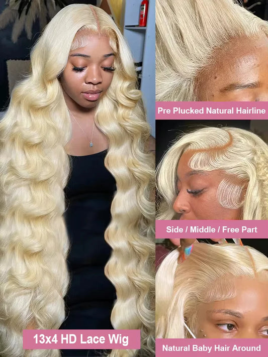Body Wave Blonde 613 HD 13x6 Lace Frontal Wigs Brazilian 36 40 Inch 13x4 Colored Lace Front Human Hair Wigs For Women Preplucked