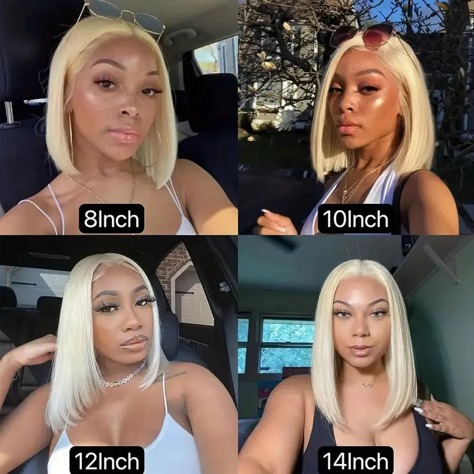 613 Blonde Bob Wig Human Hair 13x4 Lace Front Wigs Human Hair Pre Plucked Transparent Lace 180% Density Lace Frontal Wig Bob Wig