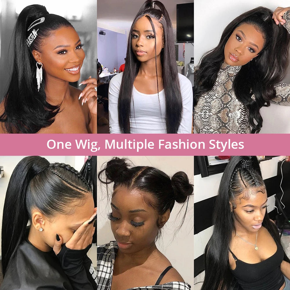 Straight 13x6 HD Transparent Lace Front Human Hair Wigs