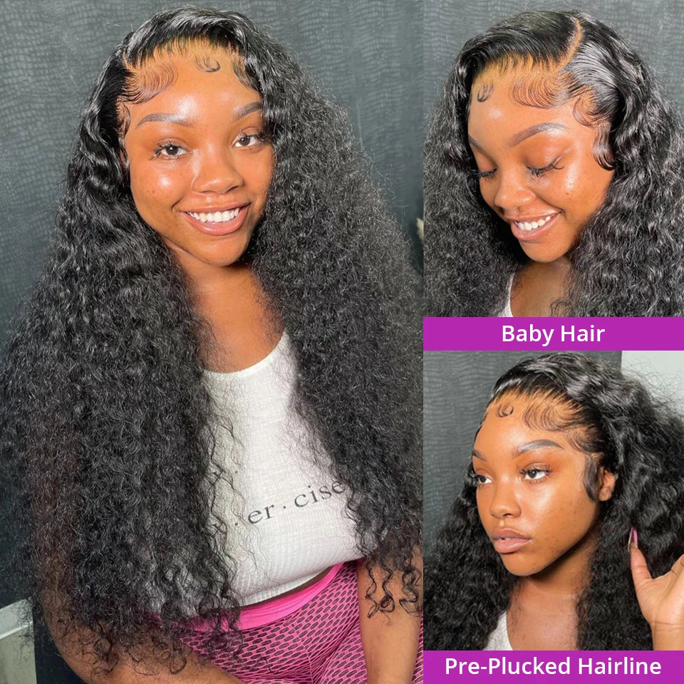 Deep Wave Hd Lace Front Human Hair Wig 250% Density