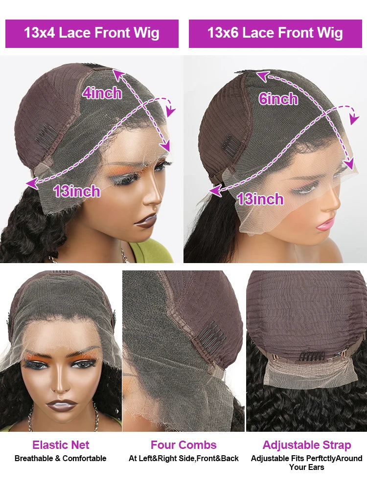 Straight 13x6 HD Transparent Lace Front Human Hair Wigs