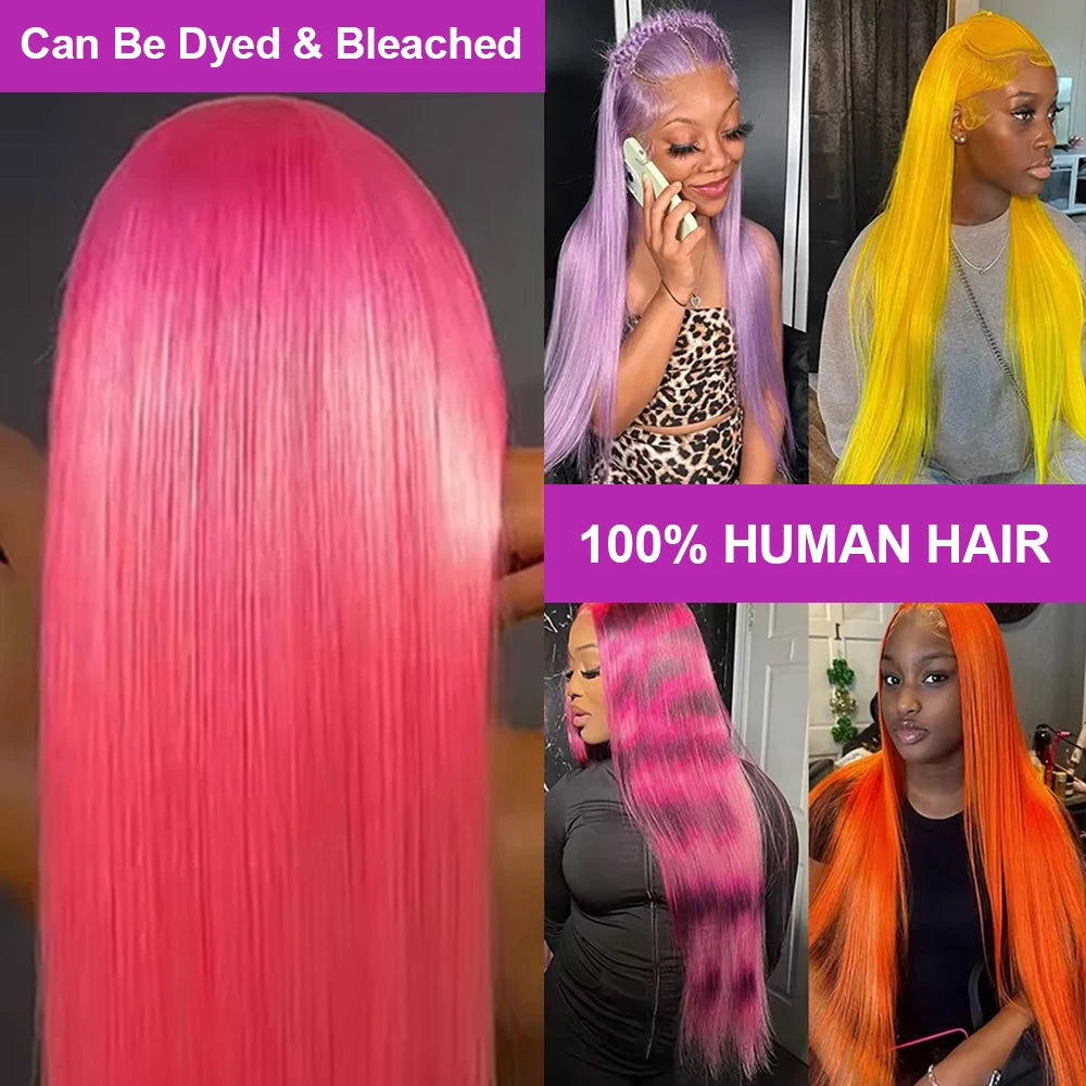 13x6 HD Transparent 613 Blonde Lace Frontal Wigs Brazilian 40 Inch Bone Straight 13x4 Lace Front Wigs Human Hair For Women 250%