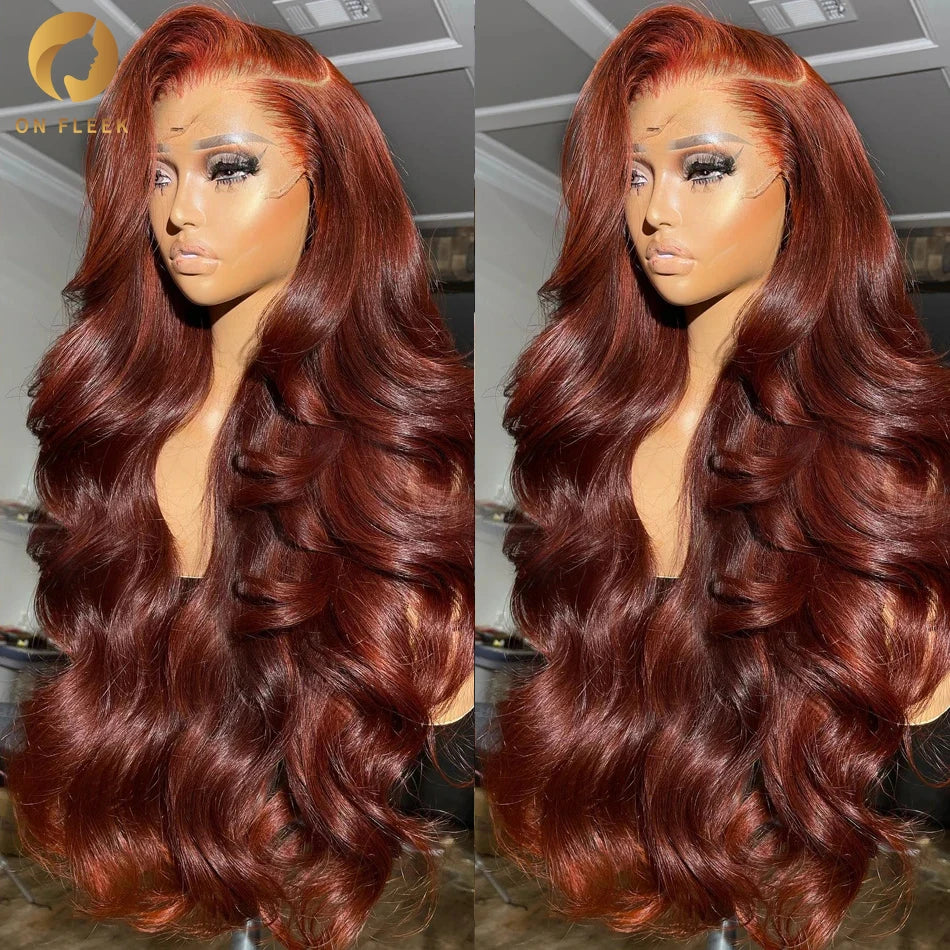 13x4 Reddish Brown Body Wave Lace Frontal Human Hair Wig 13x6 Hd Lace Frontal Wigs Human Hair Wigs Pre Plucked 5x5 Closure Wig