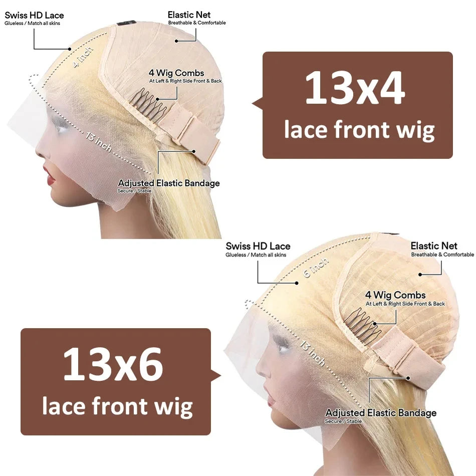 613 Honey Blonde 13x6 Deep Wave Lace Front