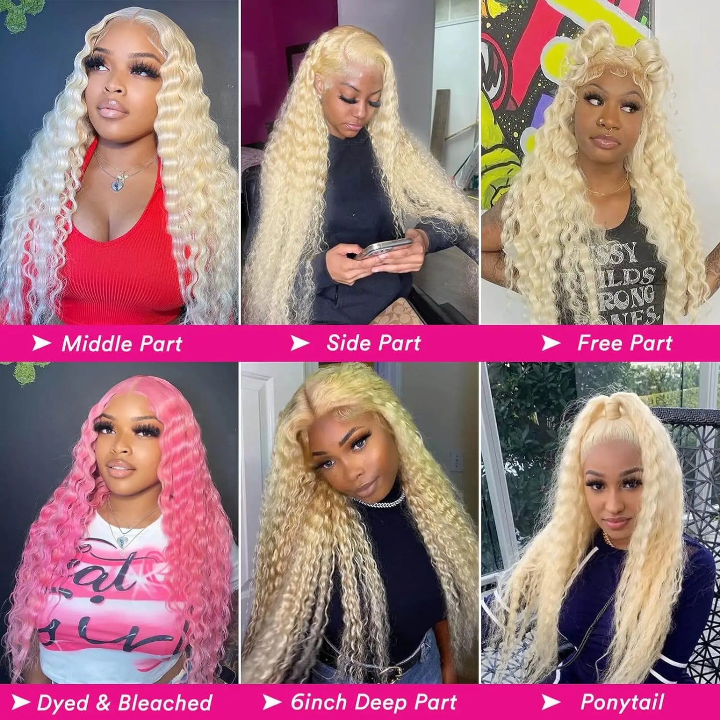 613 Honey Blonde 13x6 Deep Wave Lace Front