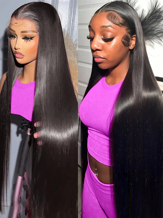 Straight 13x6 HD Transparent Lace Front Human Hair Wigs